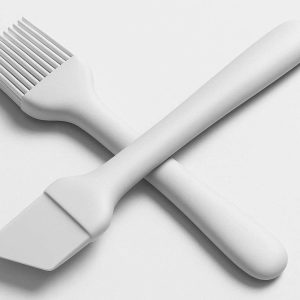 8 Double Sided Silicone Basting Brush with Scraper for Professional Pastry Work and Efficient Oil Spreading White